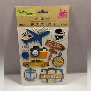 🩷5/$10 Travel Sticker Pack - Blue, Yellow & Brown